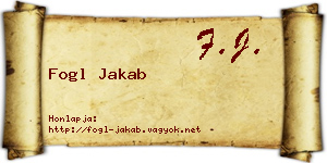 Fogl Jakab névjegykártya